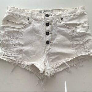 Abercrombie & Fitch White Jean Shorts